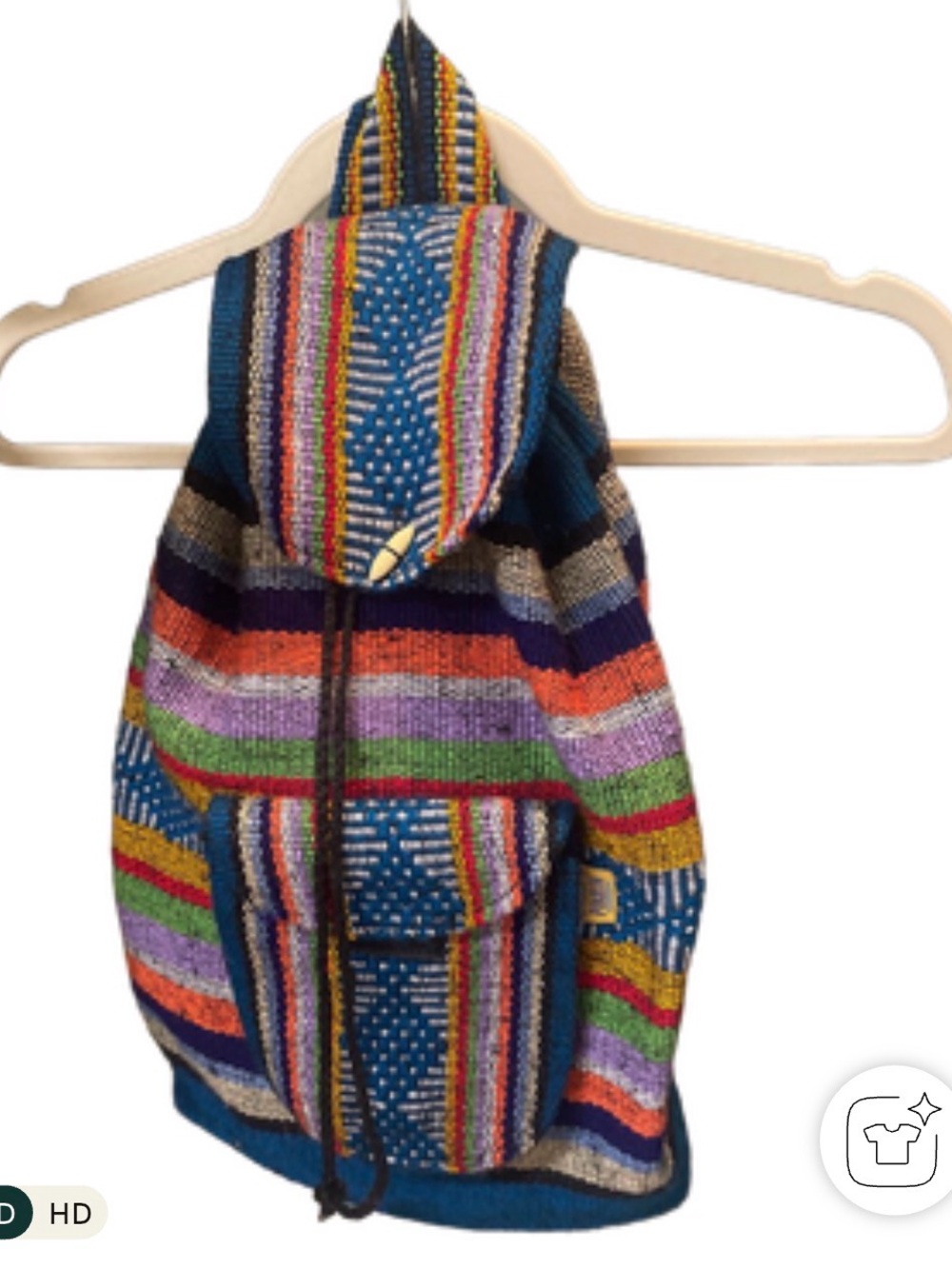 Woven Multi-Stripe Boho Backpack